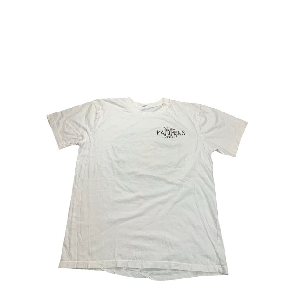 Dave Matthews Band Organic Cotton Tour T Shirt LG White Made USA Graphic Tee
